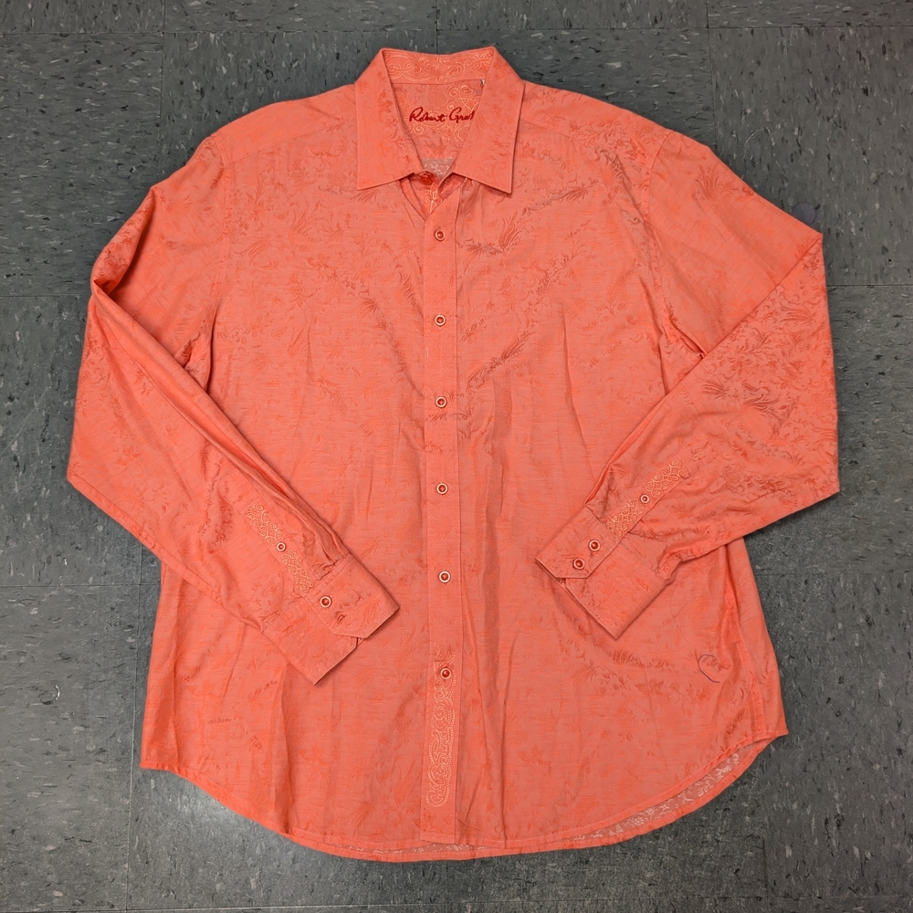 Robert Graham Men's Coral Button Down Shirt XL